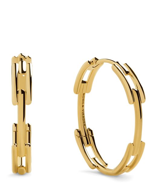 Monica Vinader Metallic Vermeil Signature Link Hoop Earrings