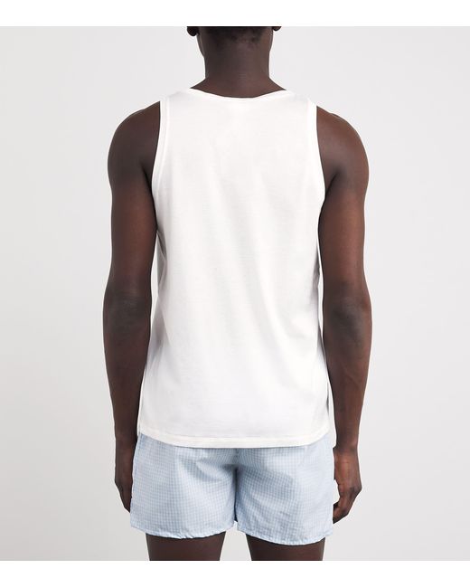 Hanro White Cotton Sporty Vest for men