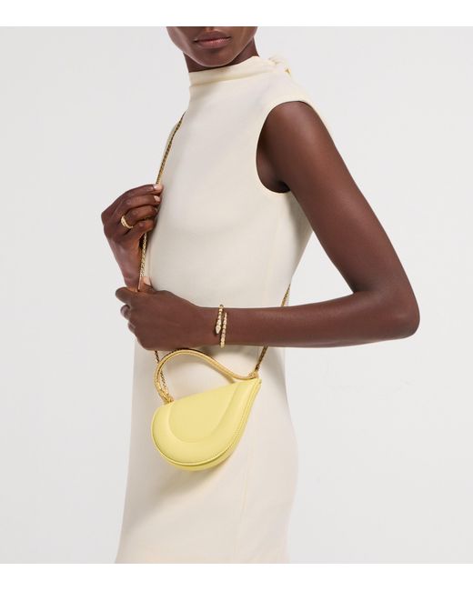 BVLGARI Yellow Mini Leather Serpenti Cuoricino Top-Handle Bag
