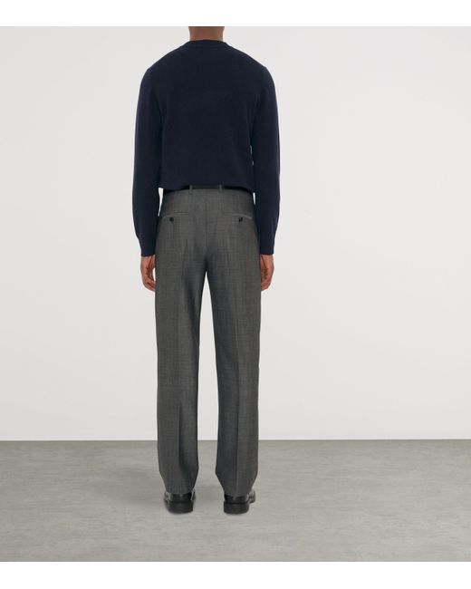 Burberry Blue Cashmere-Blend Ekd Slim Sweater for men