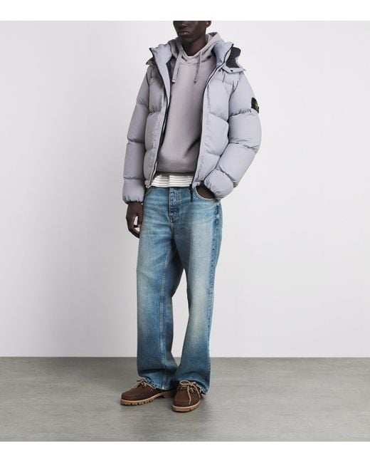 Stone Island Gray Down Puffer Jacket for men
