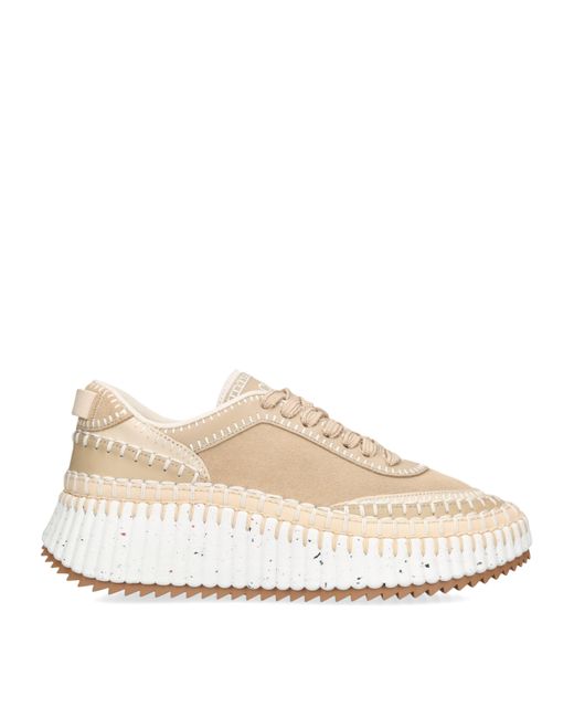 Chloé Natural Suede Nama Runner Sneakers