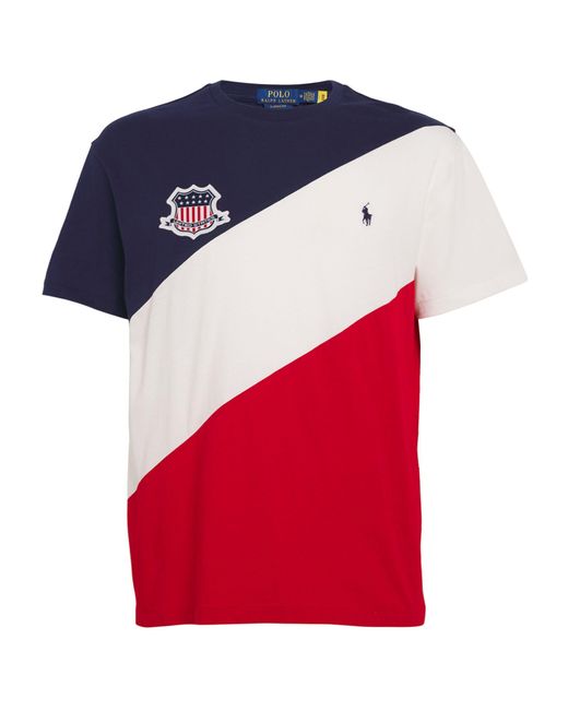 Polo Ralph Lauren Red Cotton Striped Usa T-shirt for men