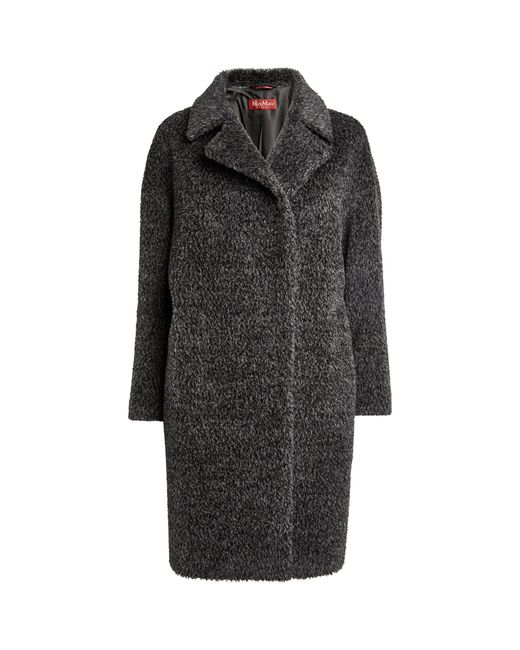 Max Mara Alpaca-wool Pea Coat in Grey (Grey) | Lyst UK