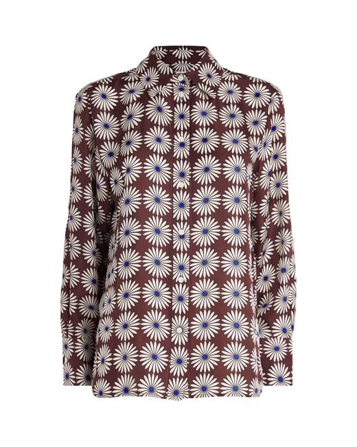 Sandro Brown Silk Floral Shirt