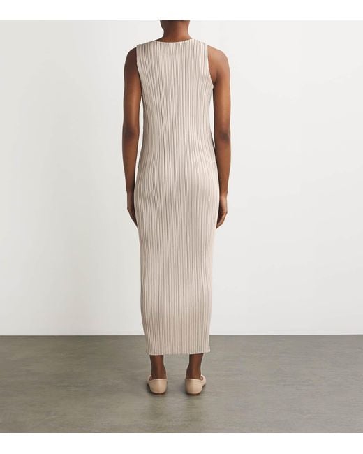 Pleats Please Issey Miyake White New Colorful Basics Maxi Dress