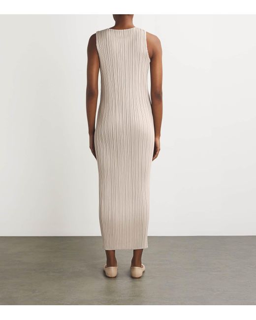 Pleats Please Issey Miyake White New Colorful Basics Maxi Dress