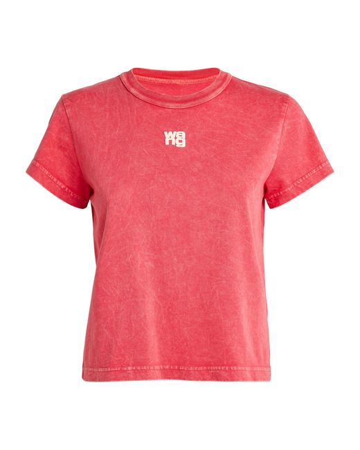 Alexander Wang Pink Cotton Shrunken Essential T-shirt