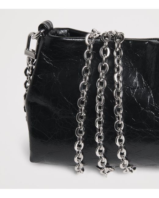 Maje Black Leather Miss M Clutch Bag