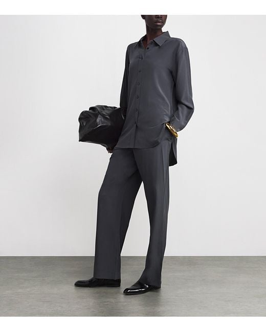 Joseph Blue Silk Crepe De Chine Joe Blouse