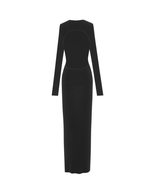 Saint Laurent Black Cashmere-blend Maxi Dress