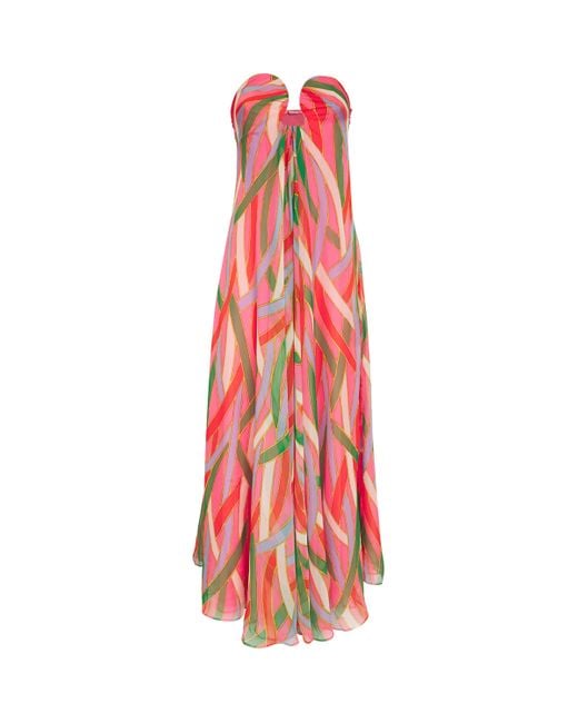 Cult Gaia Red Printed Misa Gown