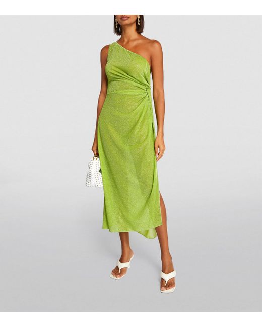 Oseree Green Lumière Knot Maxi Dress