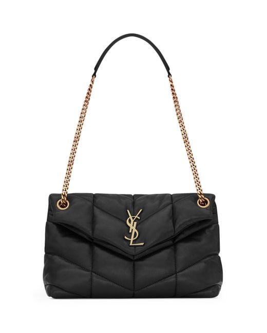 Saint Laurent Black Small Loulou Puffer Shoulder Bag