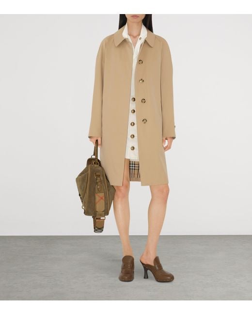 Burberry Natural Gabardine Mid-Length Camden Heritage Car Coat