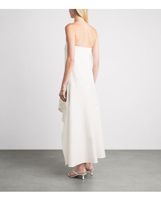 St. Agni White Organic Cotton Oxford Midi Dress