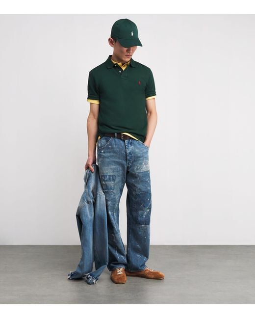Polo Ralph Lauren Green Cotton Mesh Slim-Fit Polo Shirt for men