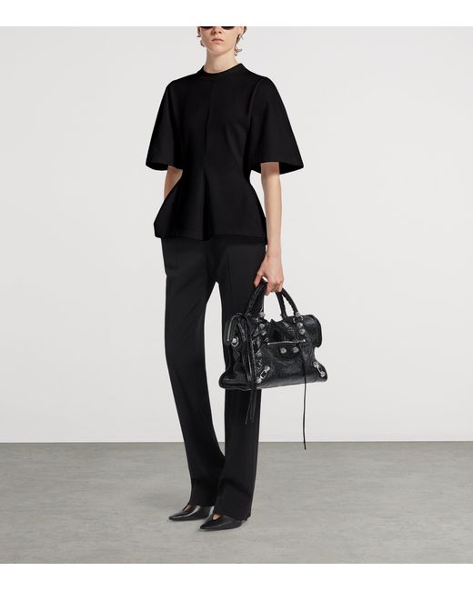 Balenciaga Black Cotton Shaped T-Shirt