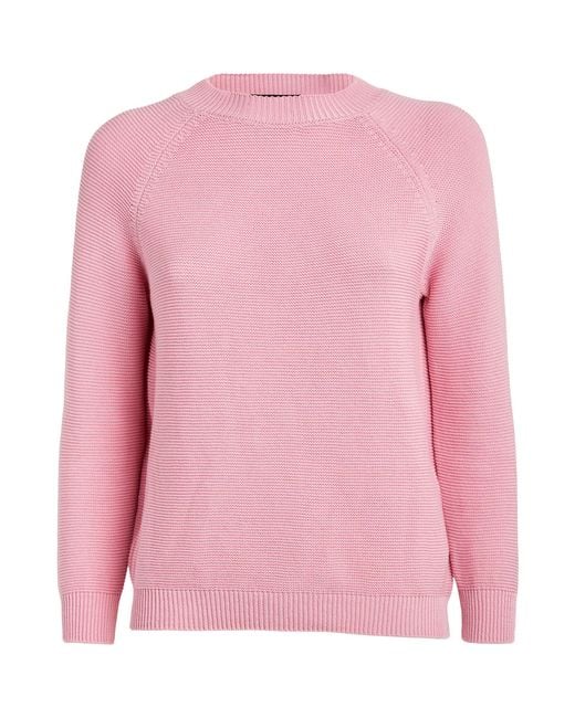 Weekend by Maxmara Pink Cotton Crew-neck Sweater