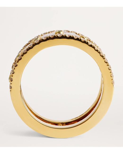 L'Atelier Nawbar Metallic Small, Diamond, Emerald And Pearl Bond Street Ring
