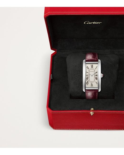 Cartier Red Platinum Tank Américaine Watch for men