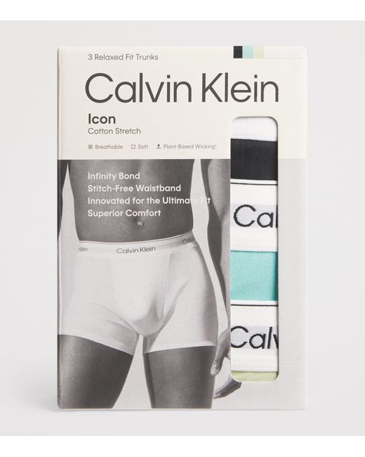 Calvin Klein Green Stretch-Cotton Icon Relaxed Trunks for men
