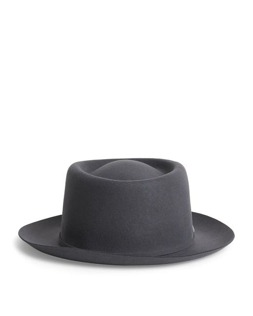 Stetson Black Wool Felt Pork Pie Hat for men