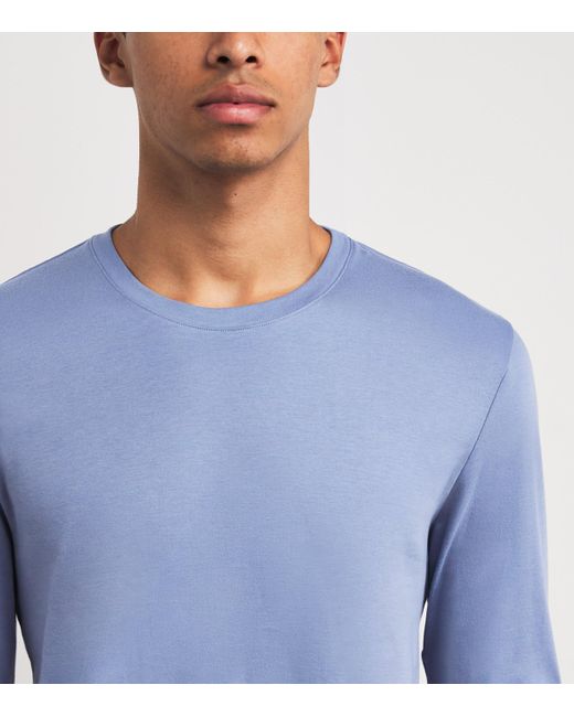 Hanro Blue Cotton Night & Day Vine Pyjama Set for men