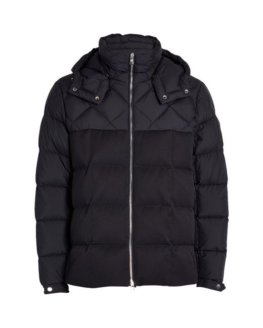Moncler Quilted Wool-blend Polezan Puffer Jacket in Black for Men | Lyst