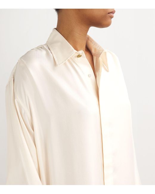 LeKasha White Silk Ouzoud Shirt Dress
