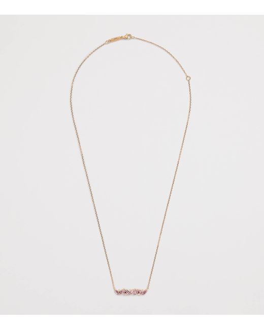 Suzanne Kalan Pink Diamond And Sapphire Frenzy Bar Necklace