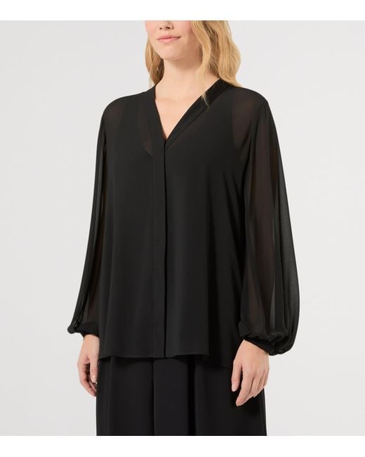 Marina Rinaldi Black Top And Blouse Set