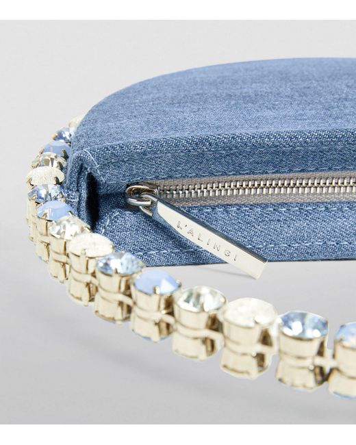 L'ALINGI Blue Embellished Eternity Clutch Bag