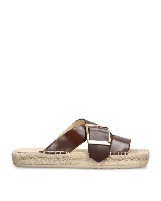 Loewe Brown Petal Espadrille Slides