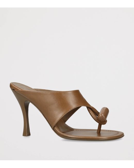Loewe Brown Leather Toggle Heeled Sandals 90