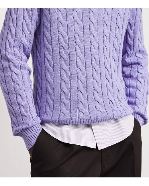 Polo Ralph Lauren Purple Cotton Cable-Knit Sweater for men
