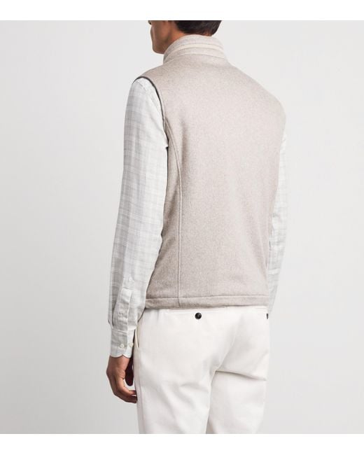 Corneliani Gray Virgin Wool Padded Gilet for men
