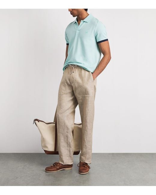 Vilebrequin Blue Organic Cotton Palatin Polo Shirt for men