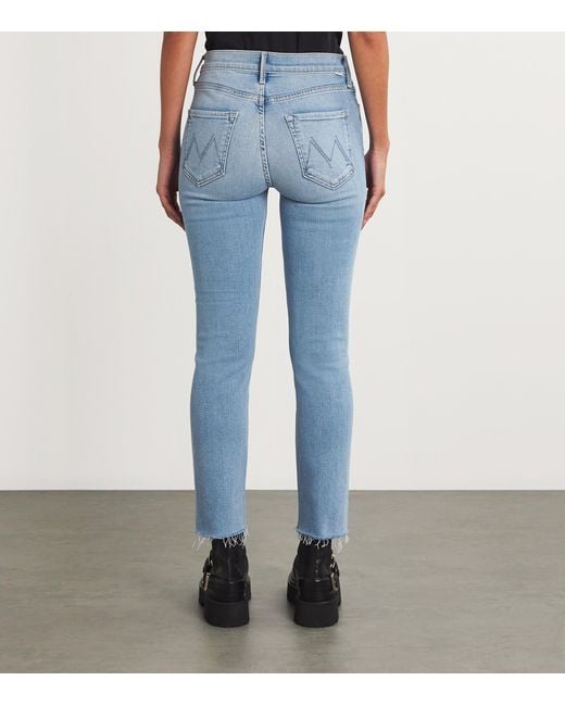 Mother Blue The Dazzler Ankle Fray Jeans