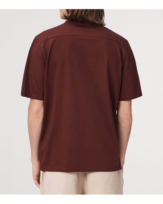 AllSaints Red Organic Cotton Hudson Shirt for men