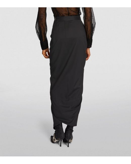 Vivienne Westwood Black Ruched Panther Maxi Skirt
