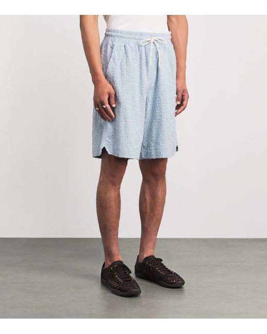 Drole de Monsieur Blue Terry Monogram Shorts for men