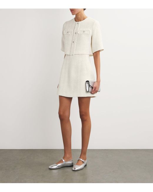 Maje White Tweed 2-In-1 Mini Dress