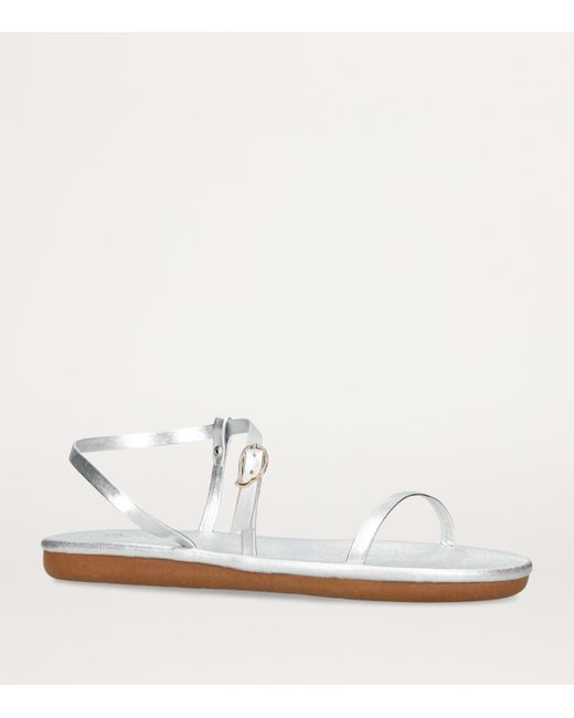 Ancient Greek Sandals White Leather Niove Sandals