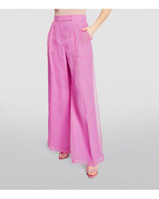 Max Mara Pink Silk Organza Calibri Trousers