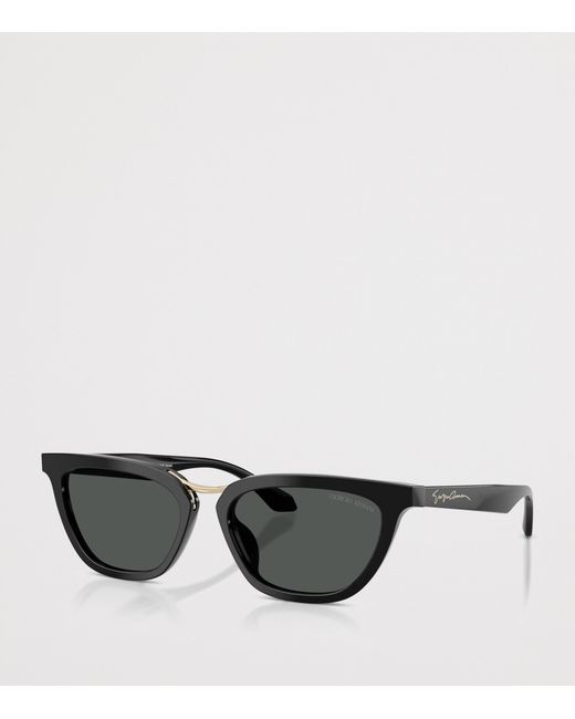 Giorgio Armani Black Acetate Butterfly Sunglasses