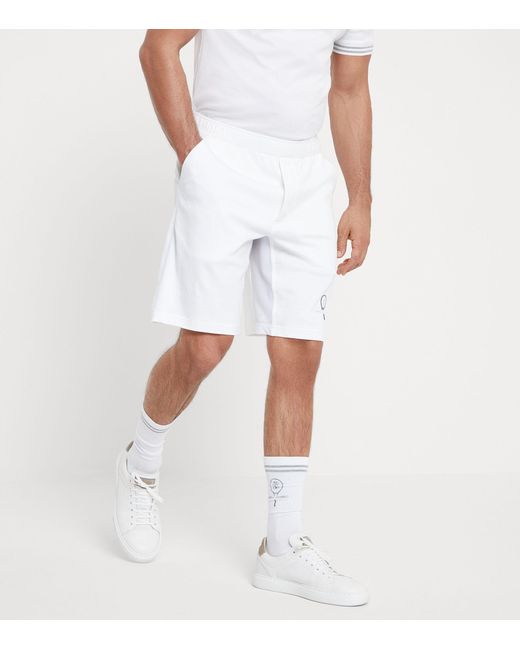 Brunello Cucinelli White Cotton Bermuda Shorts for men