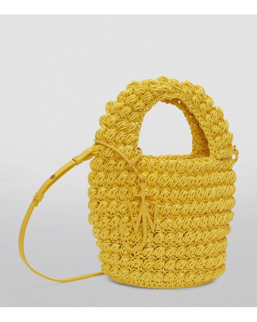 J.W. Anderson Yellow Small Woven Popcorn Basket Bag