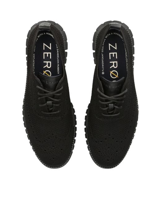 Cole Haan Black Zerøgrand Stitchlite Oxford Shoes for men