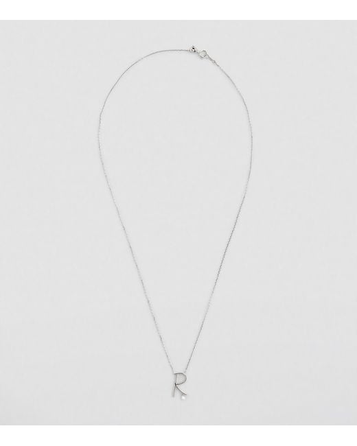 PERSÉE White And Diamond Alphabet Necklace